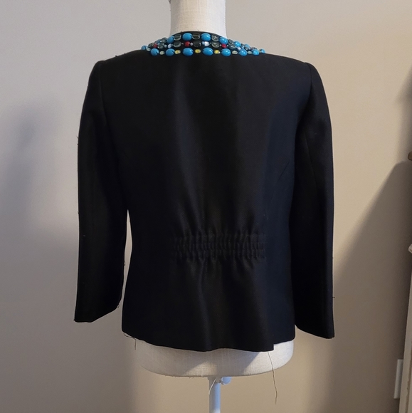 Long sleeve lined beaded trim jacket - Picture 2 of 2